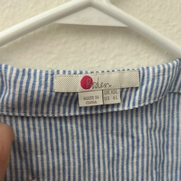 Boden Blue Sheath Midi Dress with V-Neck and Cap Sleeves - Picture 2 of 6